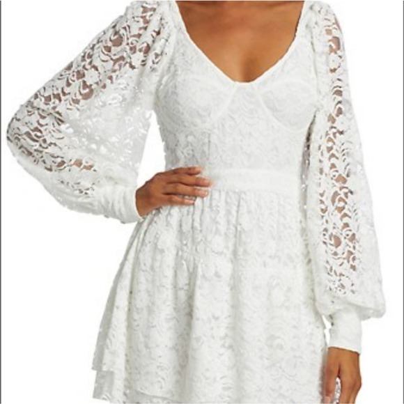 LoveShackFancy Alela Embroidered Lace Mini Dress Size 6 - Picture 5 of 12